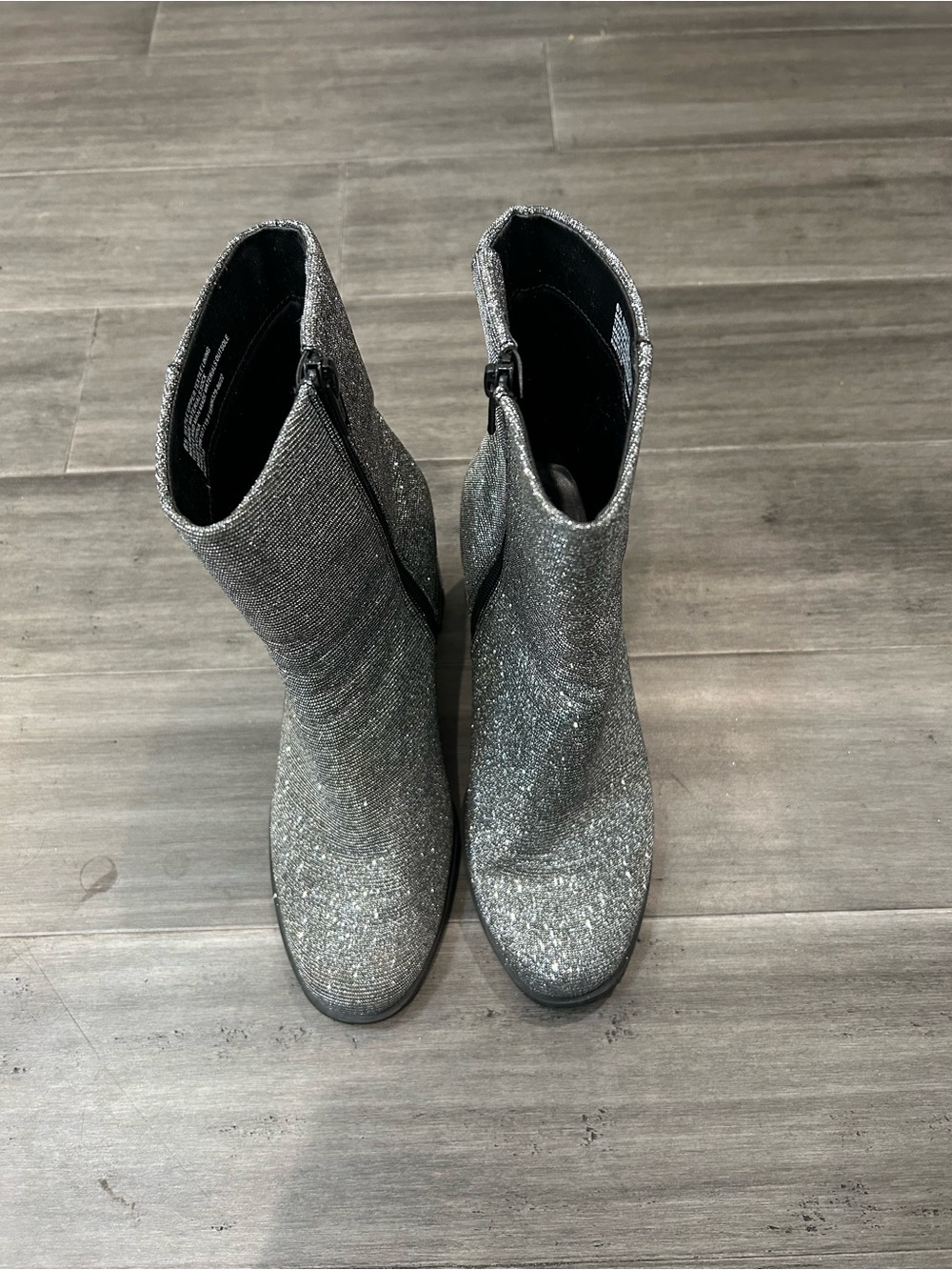 Silver Glitter Mid-Calf Women's Boots